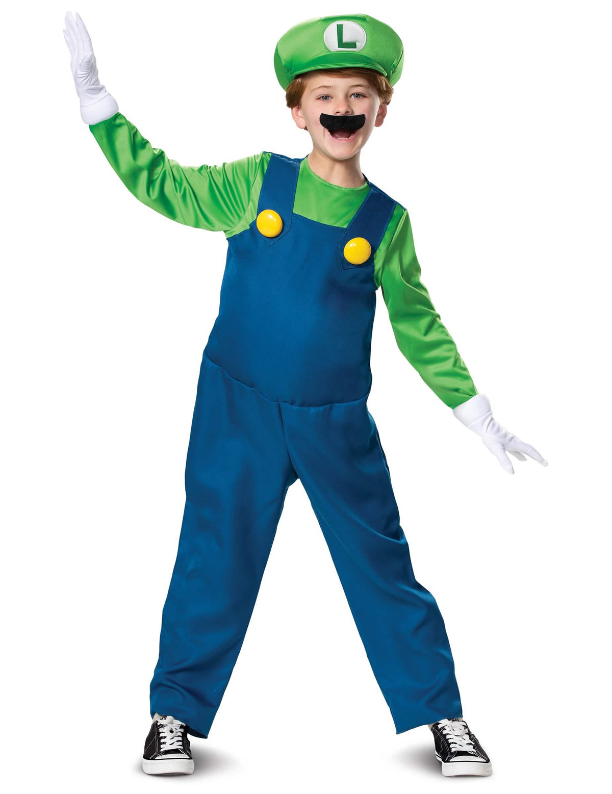 Kostim Luigi Deluxe za dijete zelena i plava s kapom i brkovima