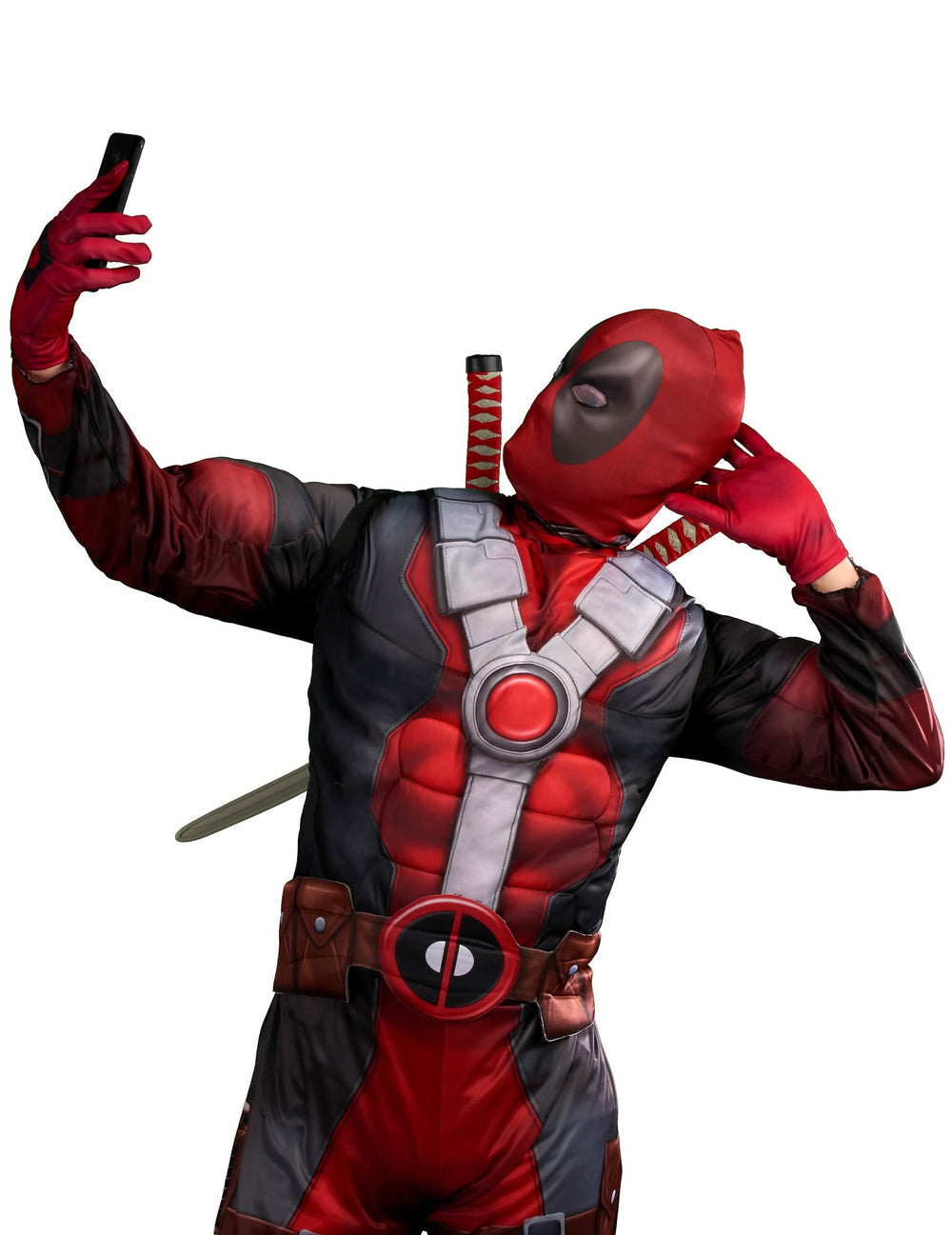 Pogled na torzo i masku luksuznog kostima Deadpool 2™