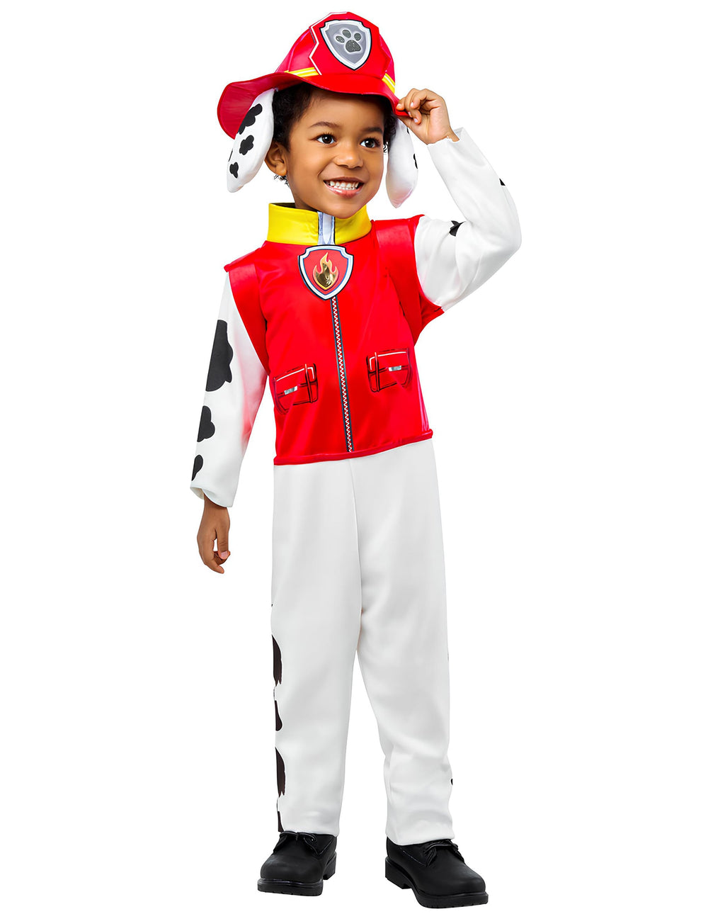 Déguisement luxe Marcus Pat Patrouille pour enfant rouge et blanc avec chapeau