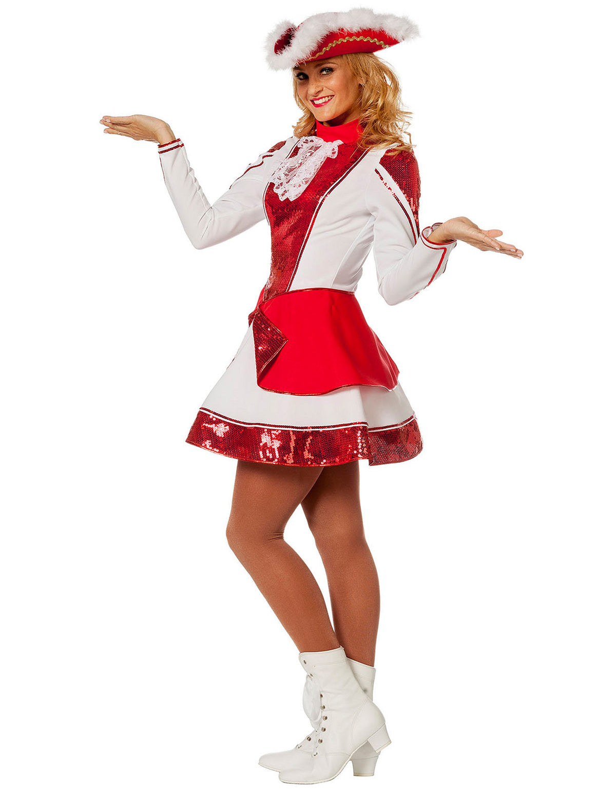 Vue de profil du déguisement de majorette pour femme