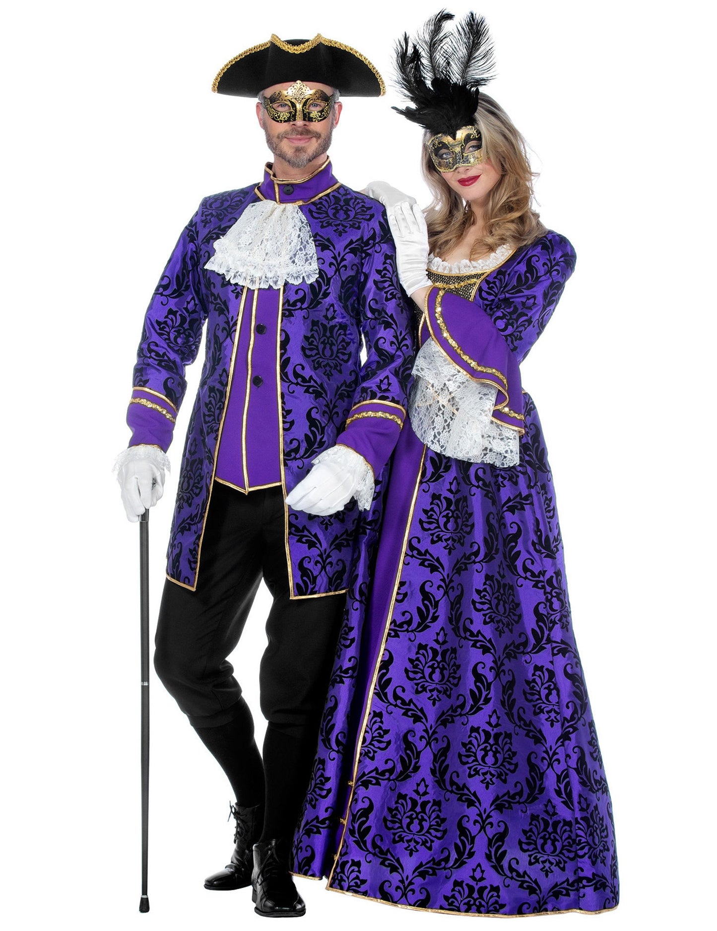 Luksuzni ljubičasti barokni kostim markiza za muškarce