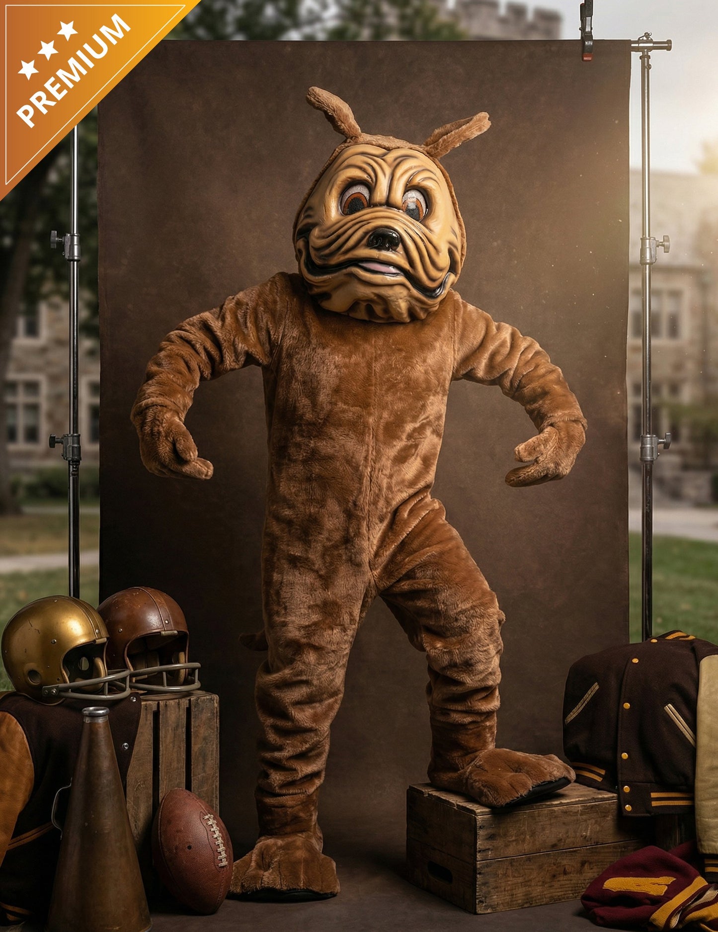 Kostim maskote smeđeg psa za odrasle