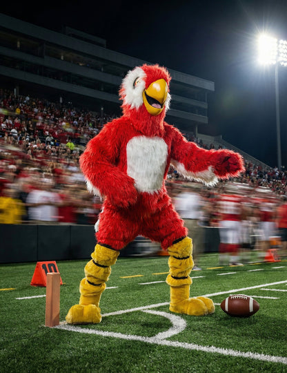 Kostim maskote crvene papige za odrasle