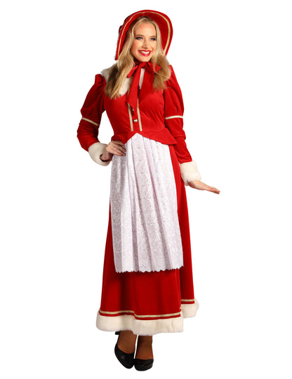 Tradicionalni kostim gospođe Mraz za žene s pregačom