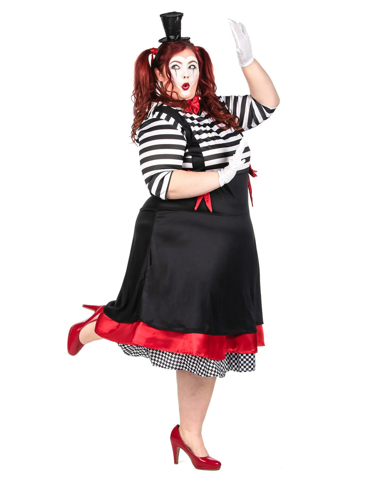 Vue de profil du déguisement de mime pour femme