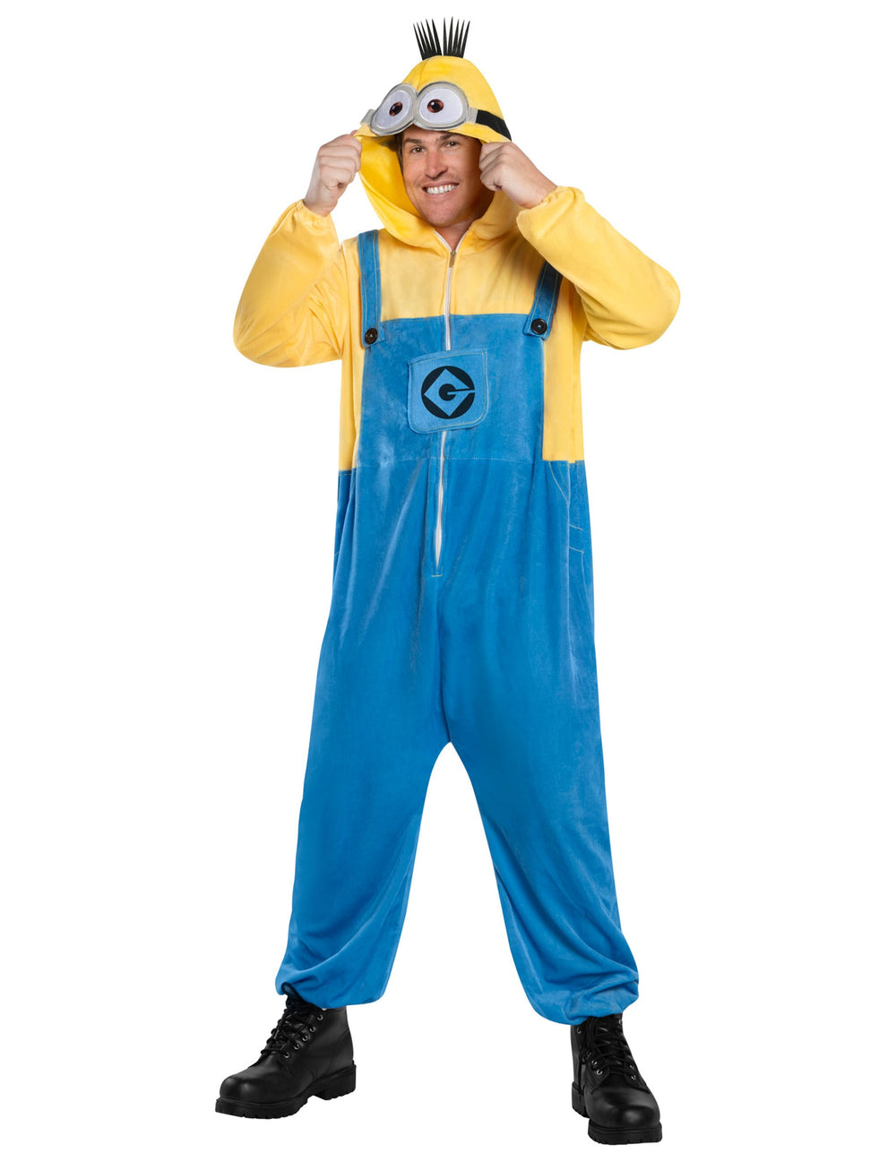 Vue d'ensemble de face du déguisement Minions™ pour adulte