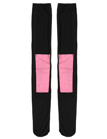 Chaussettes hautes noires et roses du déguisement miss Kpop pour adolescente