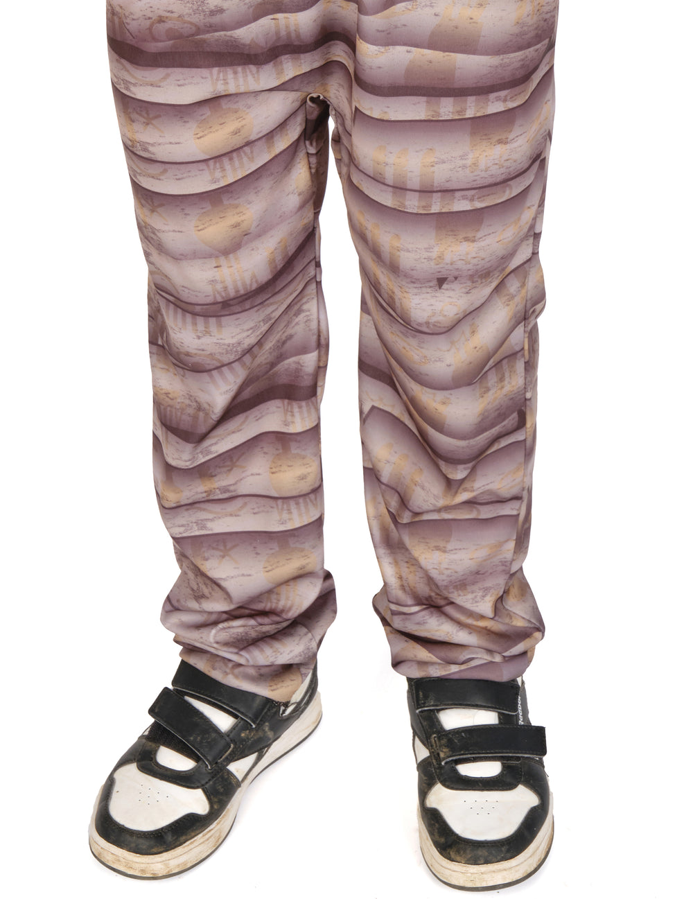 Détail du bas du pantalon du déguisement de momie Egyptienne