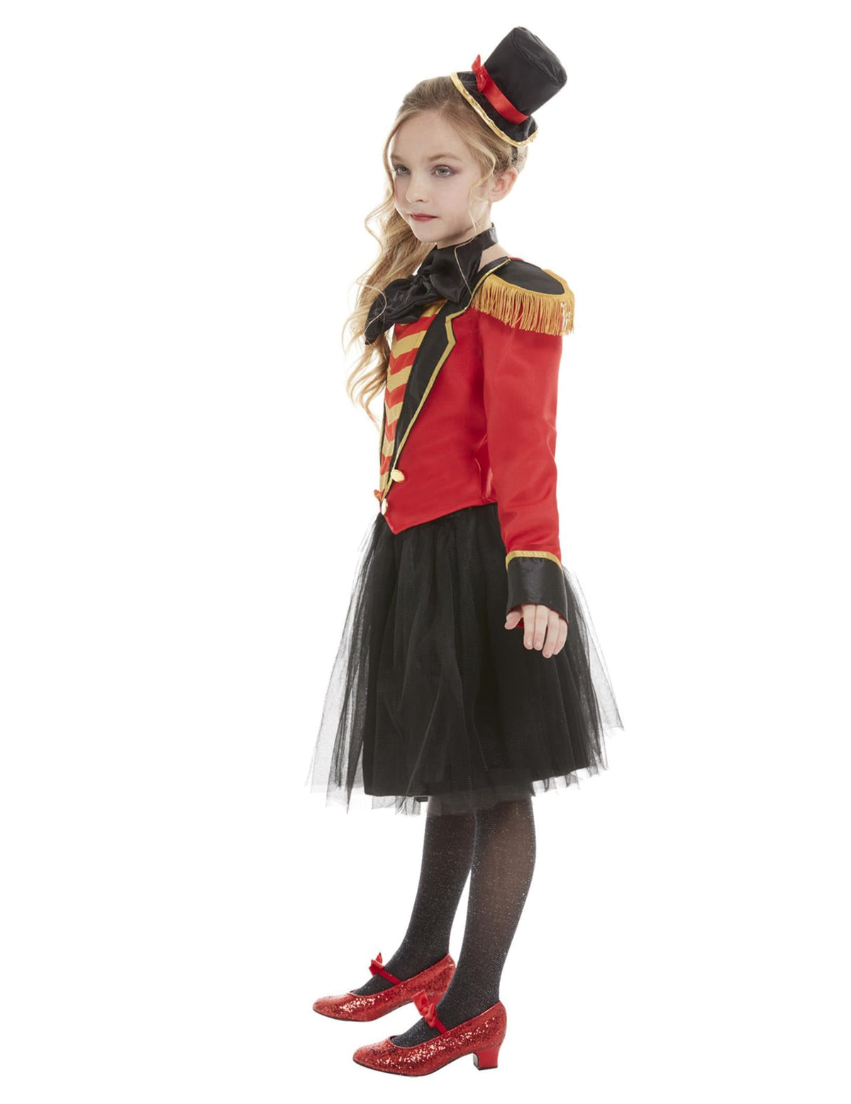 Vue de profil du déguisement Monsieur Loyal luxe pour fille