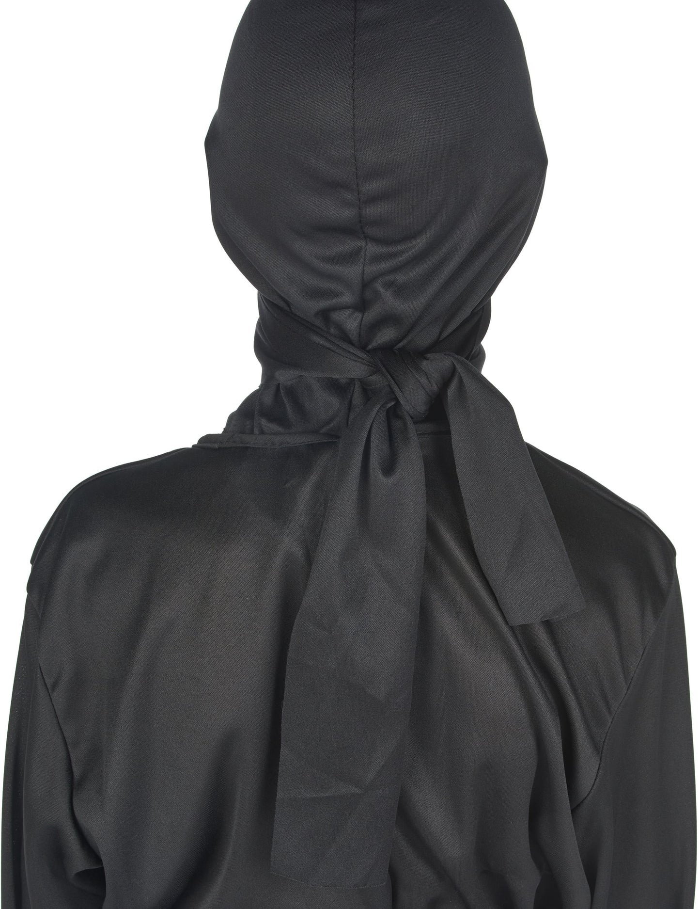 Vue de dos de la cagoule du déguisement ninja commando
