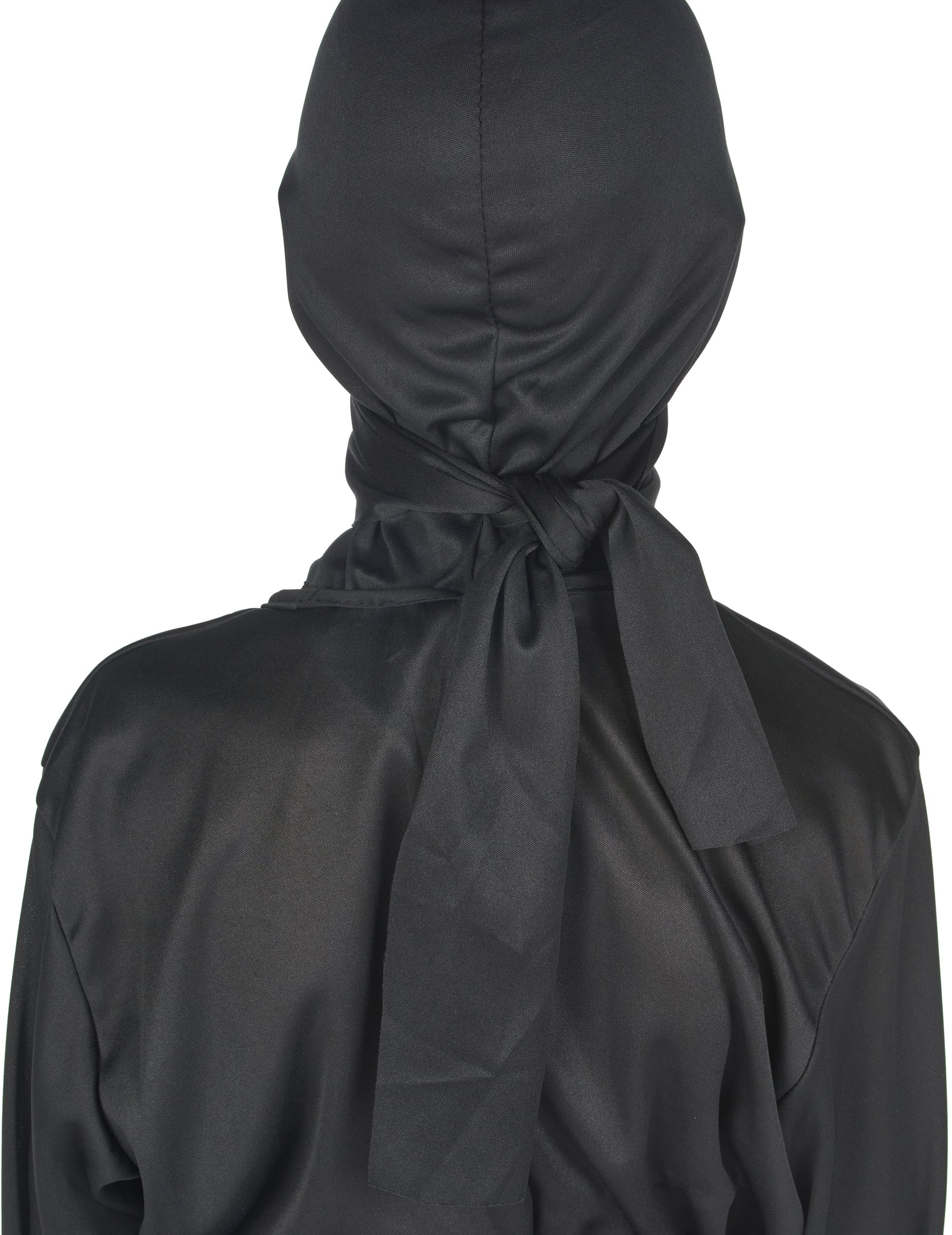 Vue de dos de la cagoule du déguisement ninja commando