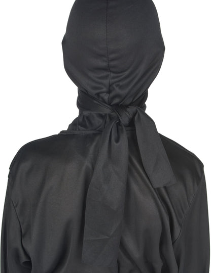Vue de dos de la cagoule du déguisement ninja commando