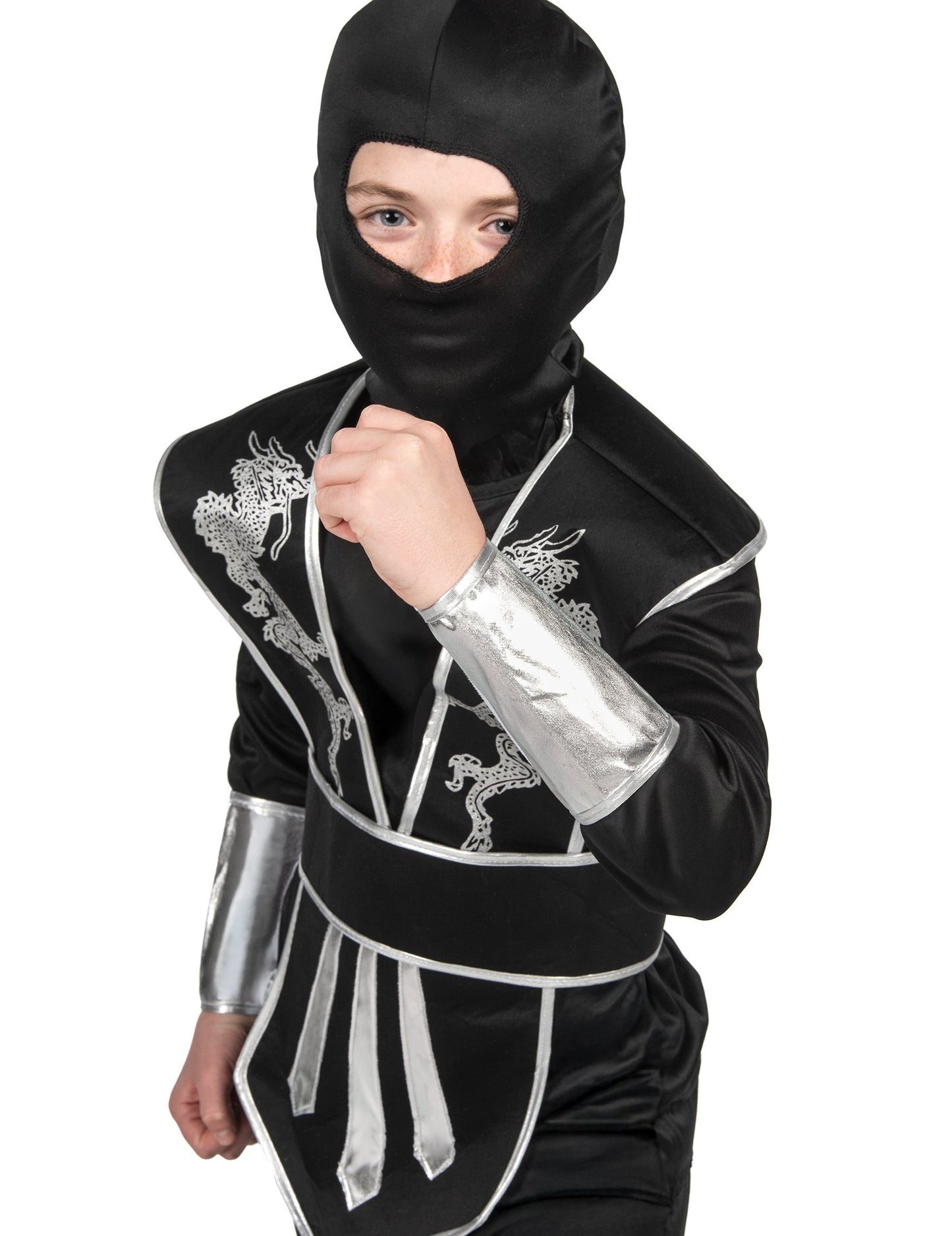 Crni i srebrni kostim ninja