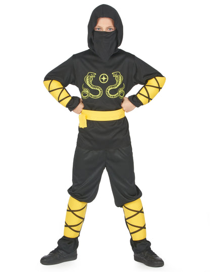 Crni i žuti dečko Ninja kostim