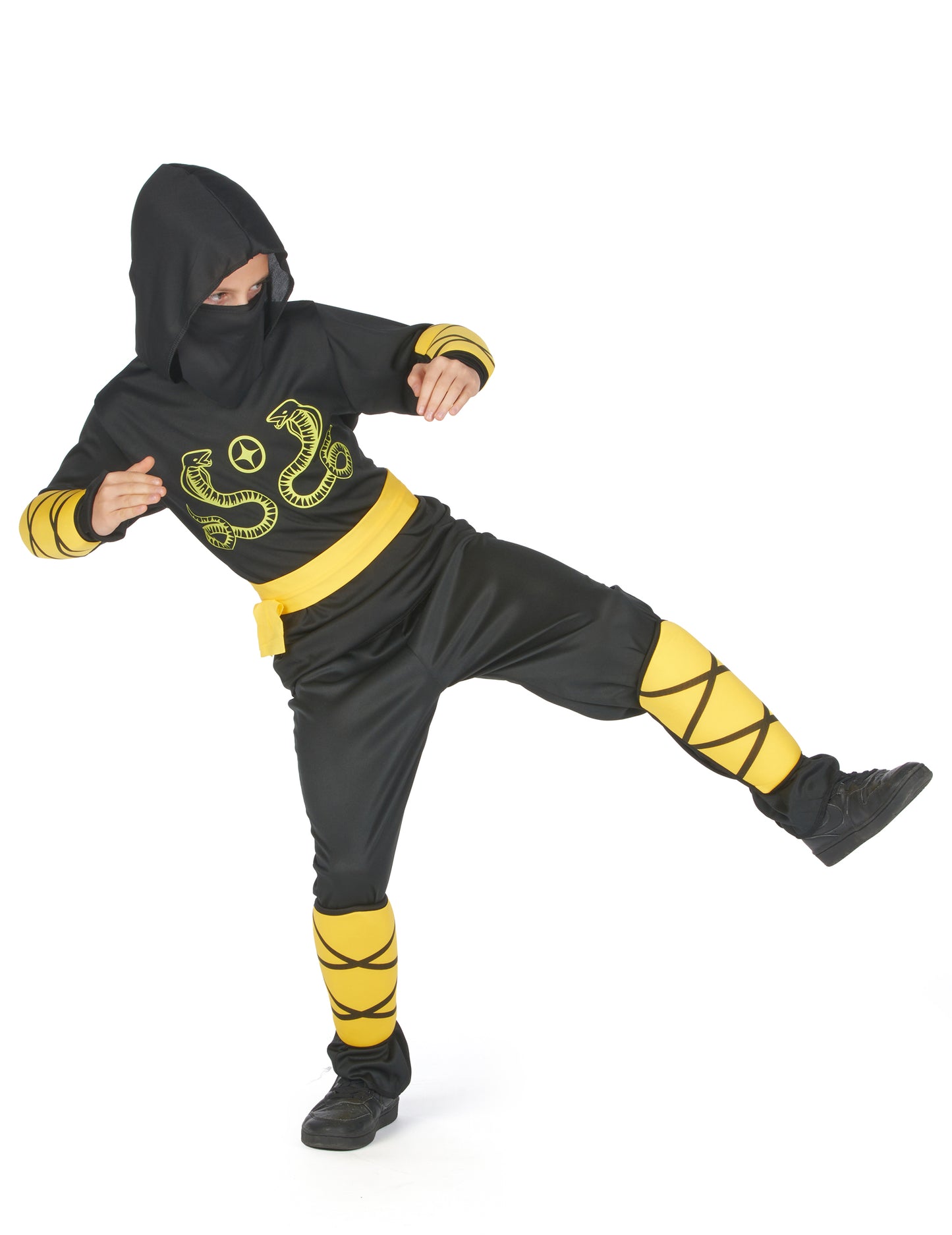 Crni i žuti dečko Ninja kostim