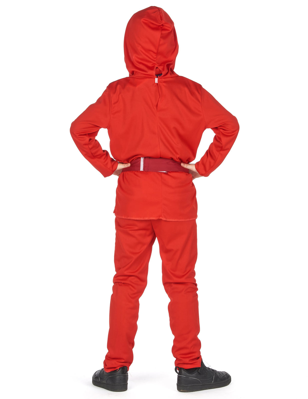 Vue de dos du déguisement ninja rouge pour garçon