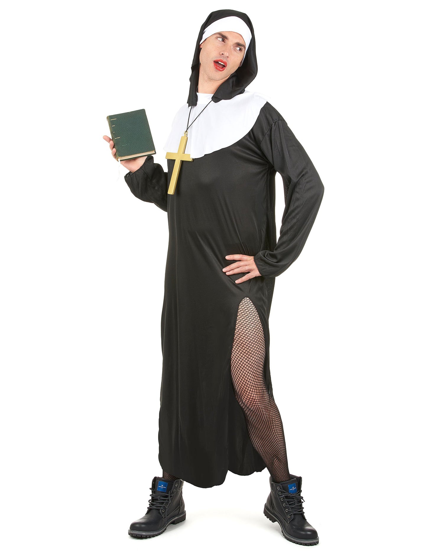 Pogled iz tri četvrtine na smiješni kostim časne sestre