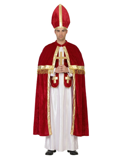 Muški crveni i bijeli papa kostim