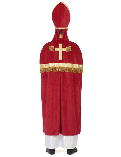Muški crveni i bijeli papa kostim
