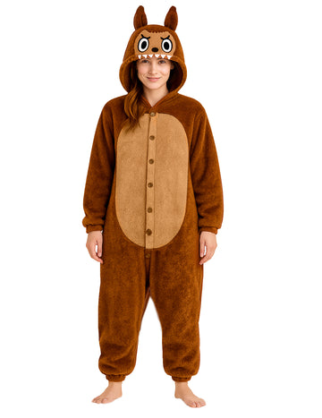 Kostim plišanog čudovišta smeđe boje za žene 