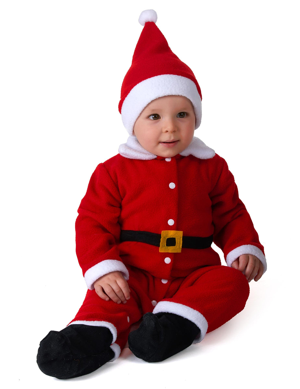 Déguisement de Père Noël pour bébé rouge et blanc avec bonnet