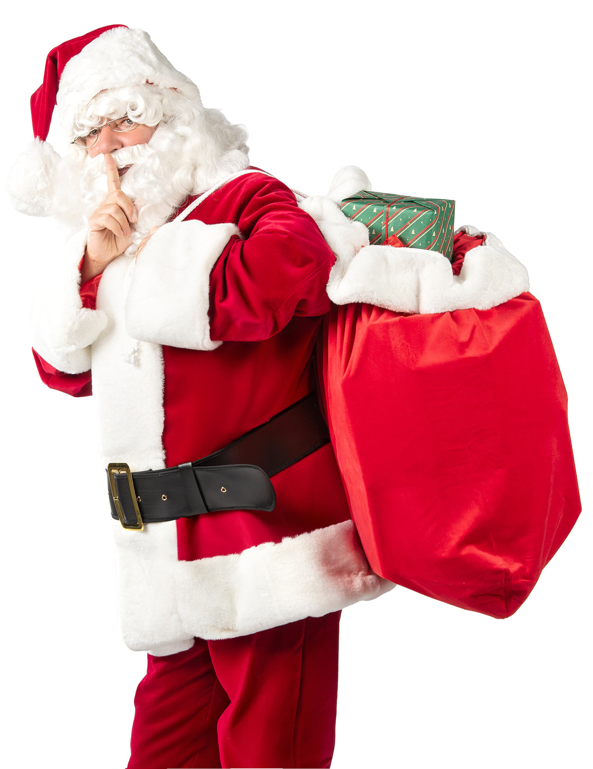 Hotte de cadeaux rouge du déguisement de Père Noël