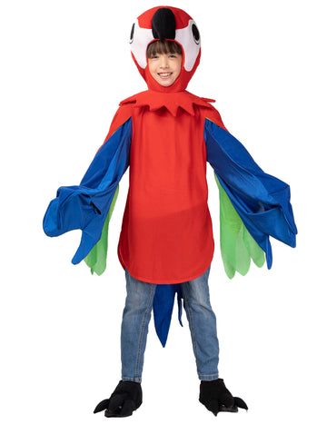 Dječji višebojni papagaj prerušen