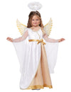 Déguisement petit ange pour fille blanc et or luxe avec ailes et auréole