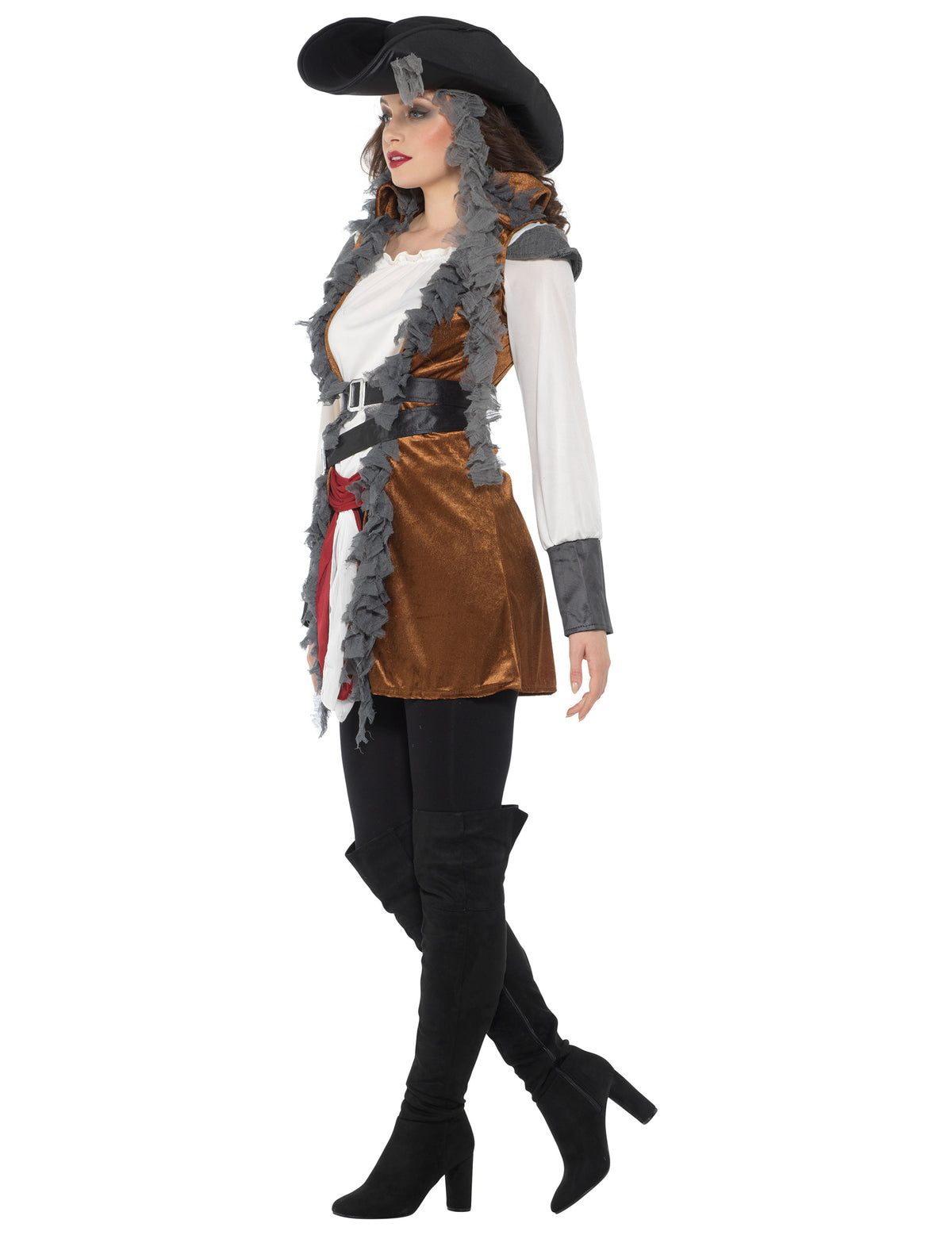 Vue de profil du déguisement de pirate avec gilet