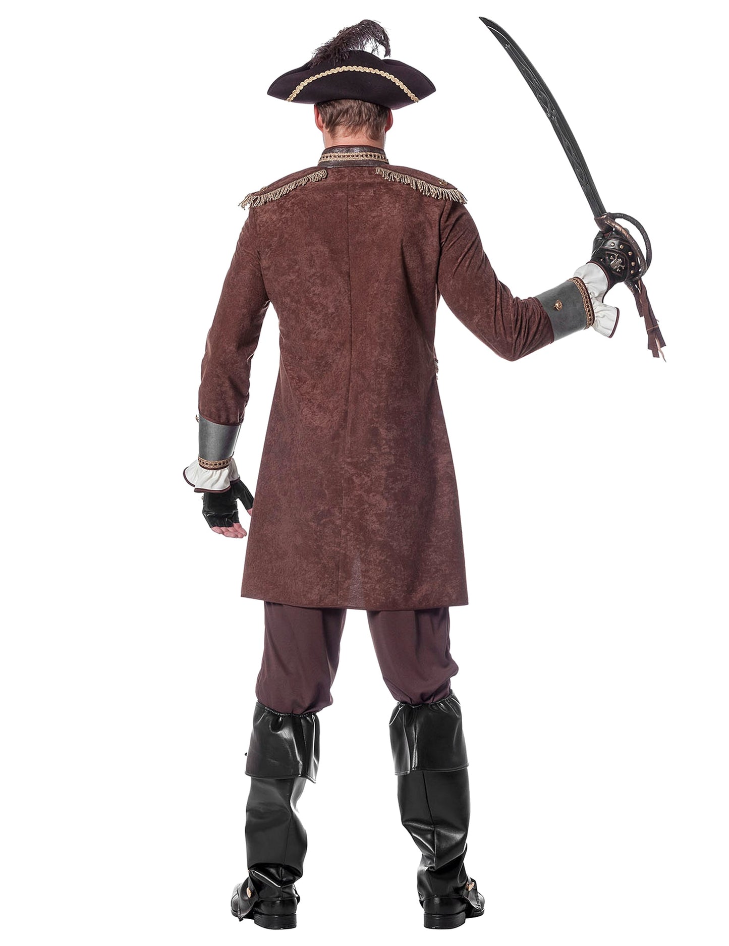Déguisement pirate luxe argent et marron homme