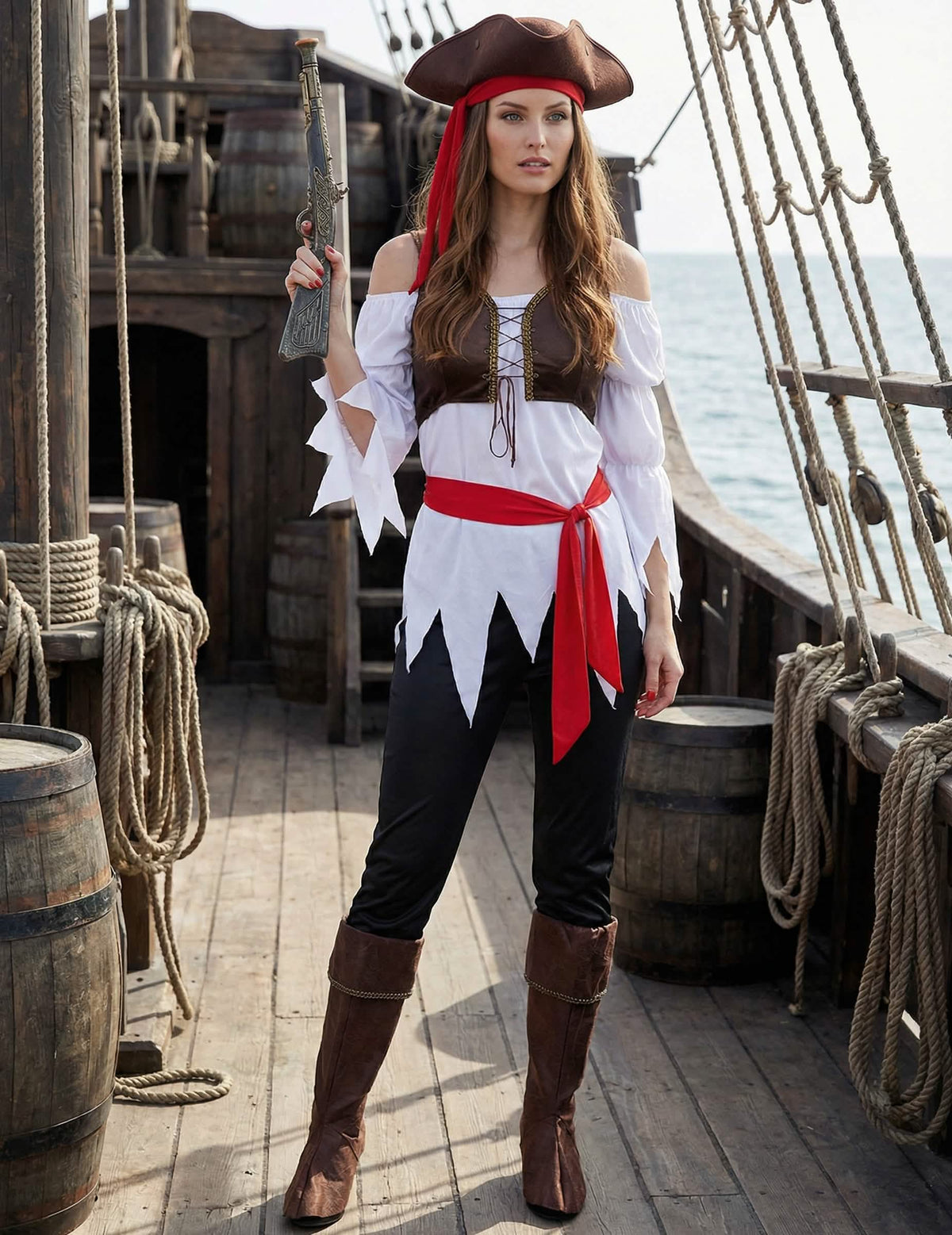Pregled ženske piratske maske za zabavu