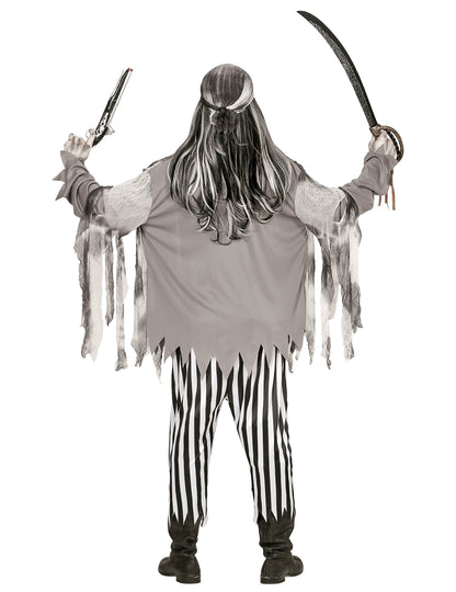 Vue de dos du déguisement pirate squelette fantôme pour homme