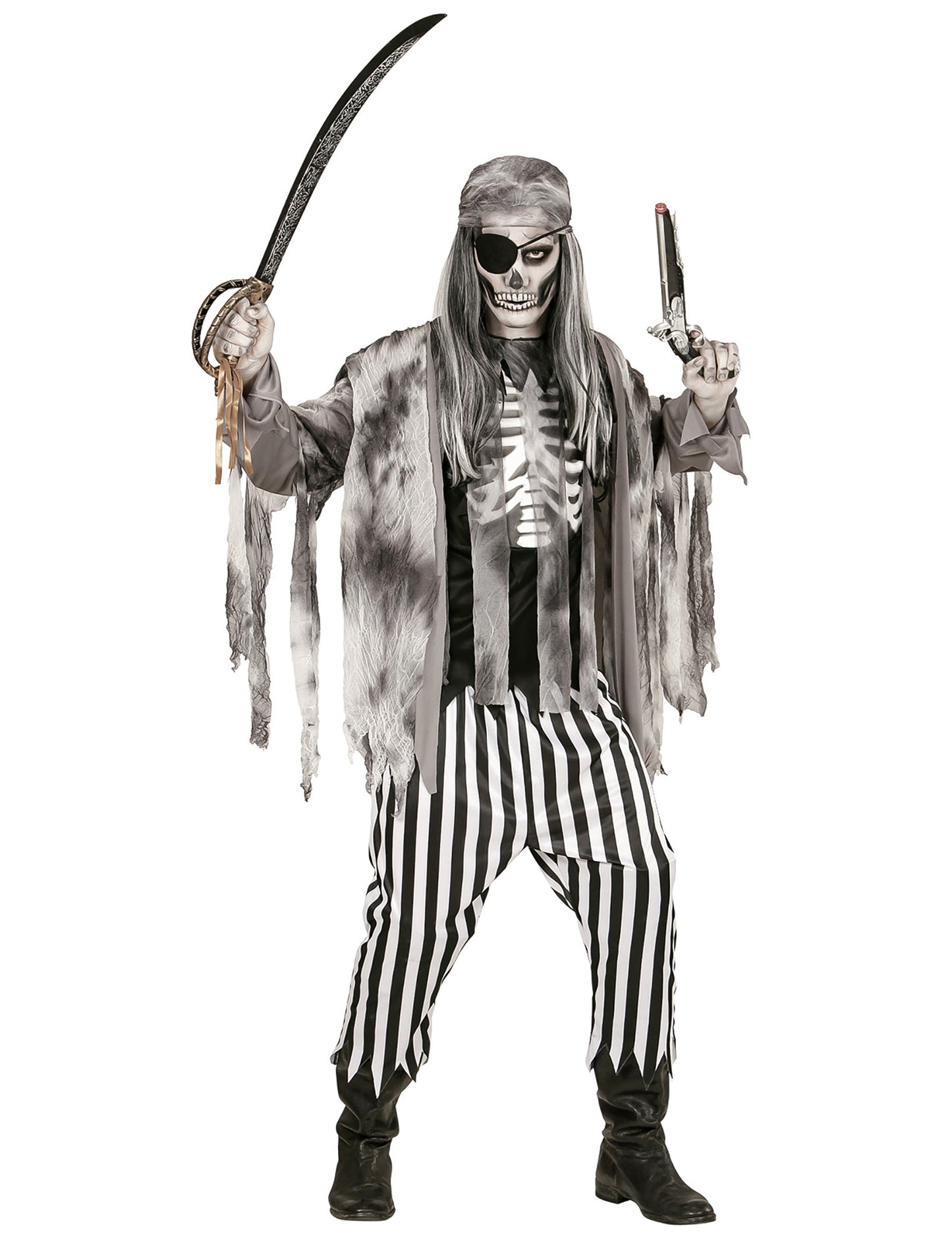Sabre et pistolet du déguisement pirate squelette fantôme pour homme