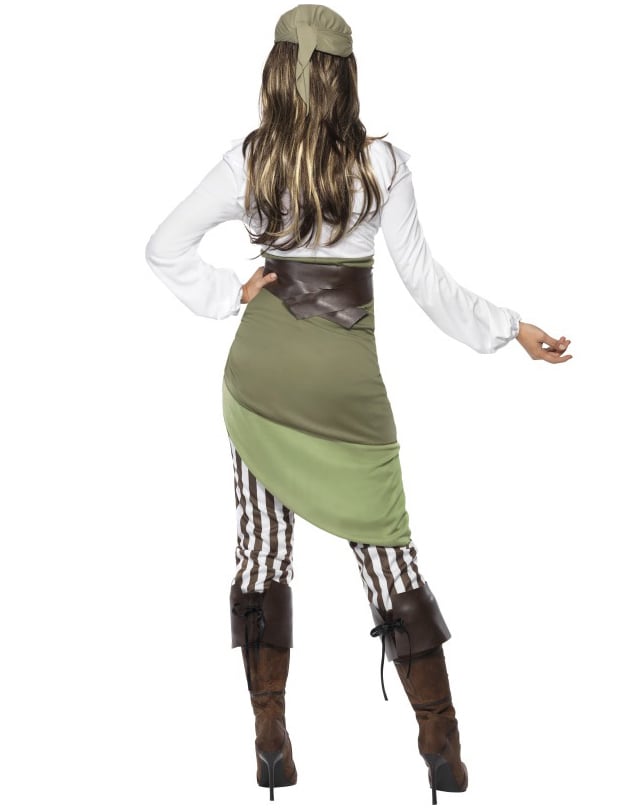 Ženski zeleni i bijeli gusarski kostim