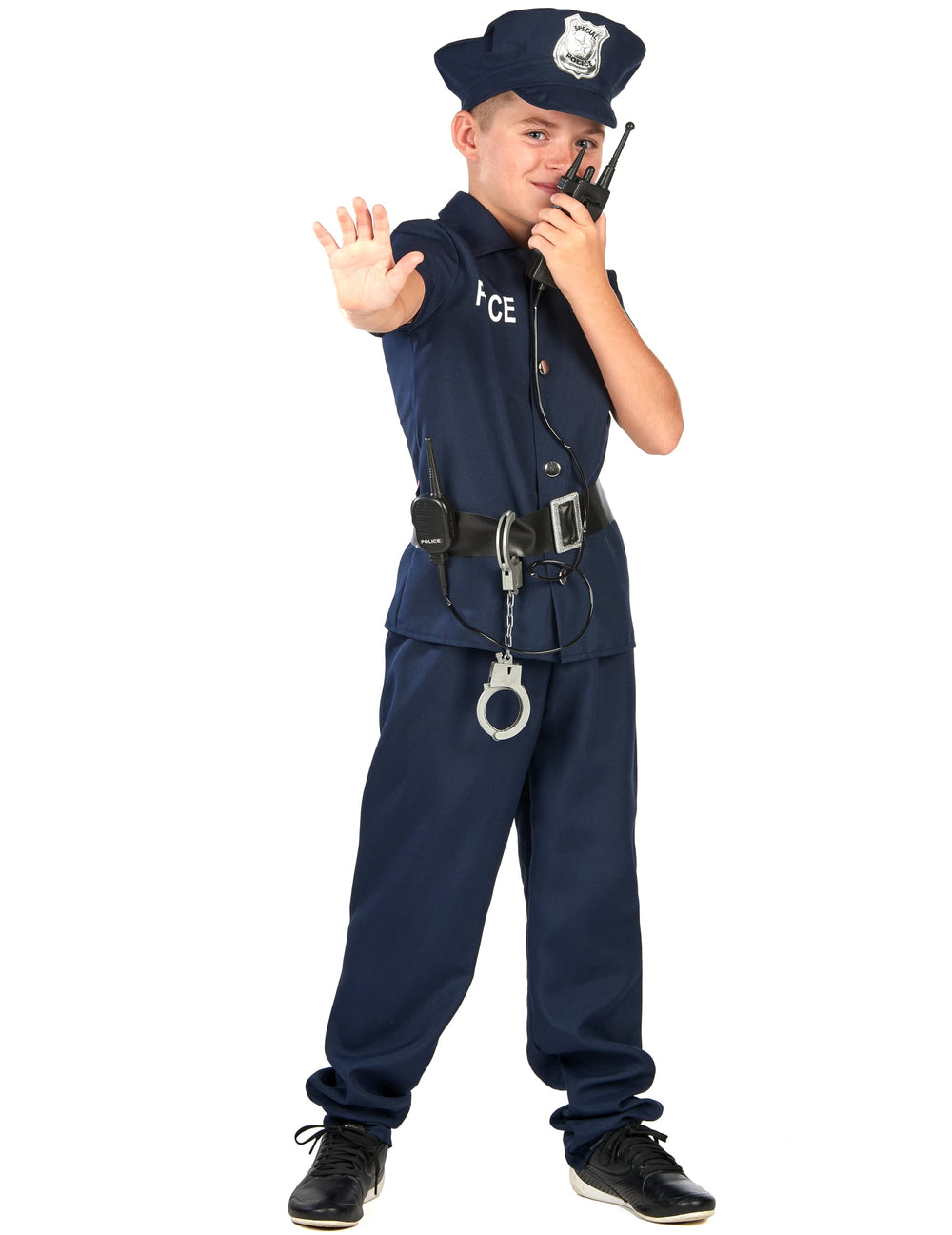Mise en situation du déguisement de policier à manches courtes pour enfant