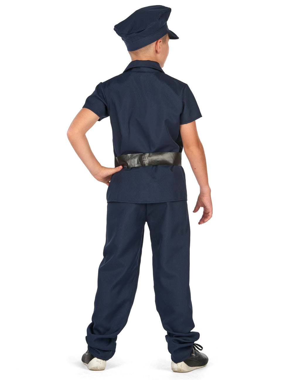 Vue de dos du déguisement de policier à manches courtes pour enfant