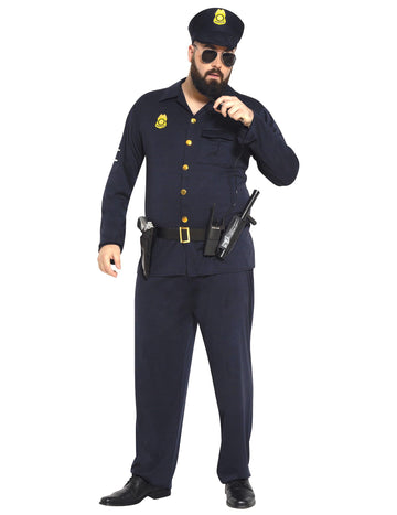 Déguisement de policier pour adulte bleu marine avec casquette