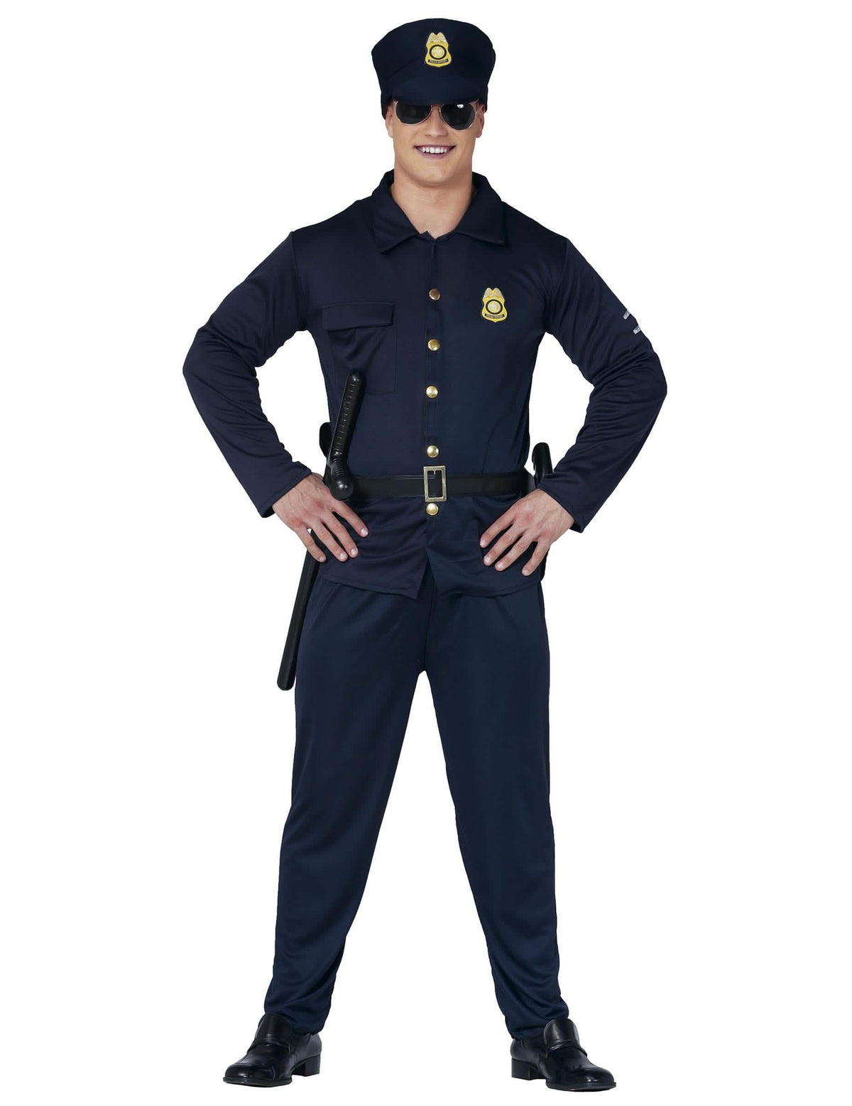Prednji prikaz policijskog kostima za odrasli