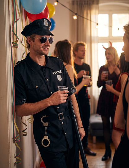 Crni policijski kostim muškarac