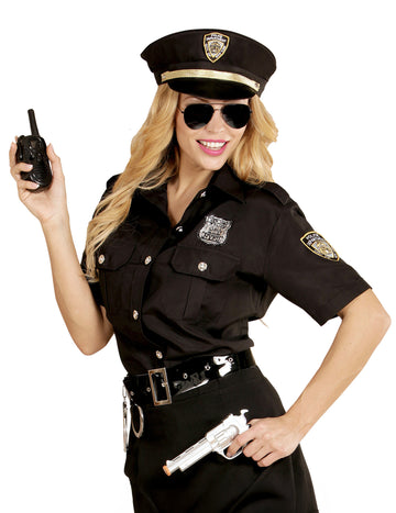 Déguisement de policière pour femme noire avec casquette et accessoires