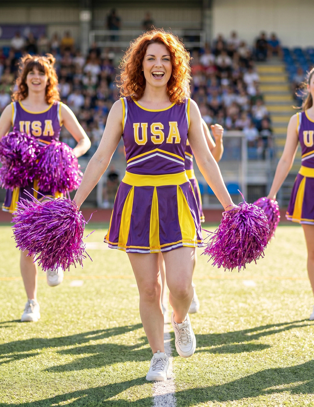 Pompom Girl USA Violet i Yellow Woman kostim