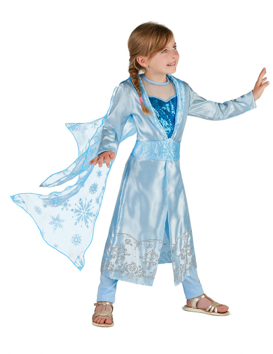 Vue de profil du déguisement de Princesse grand nord pour fille