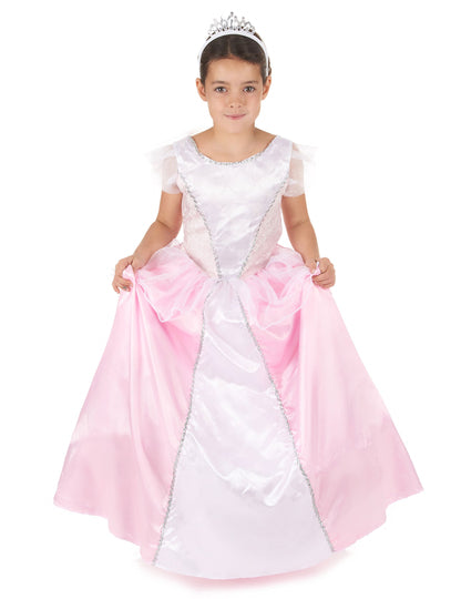 Déguisement de princesse pour fille rose et blanc avec diadème