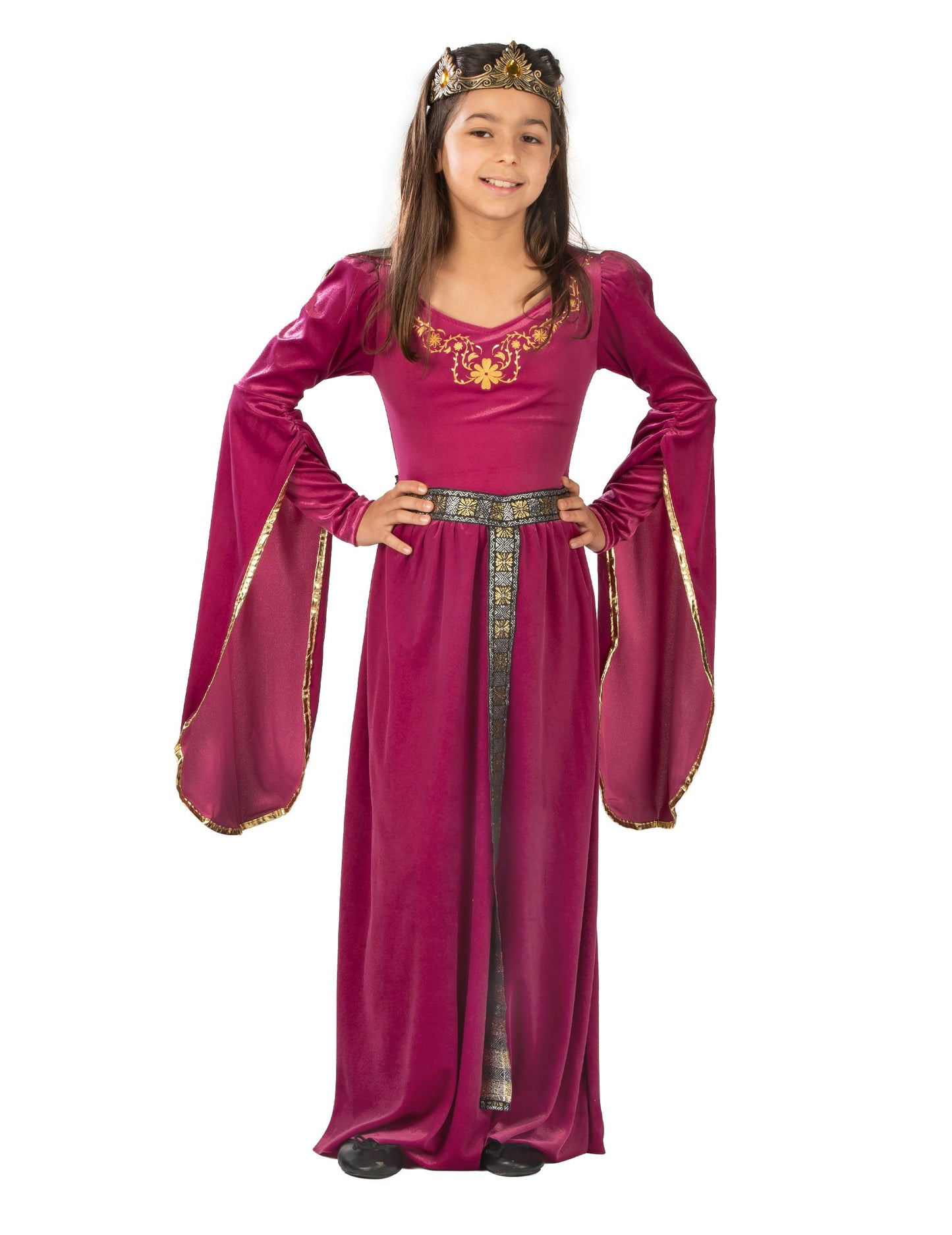 Médieval princeza kostim Velvet Pink Girl