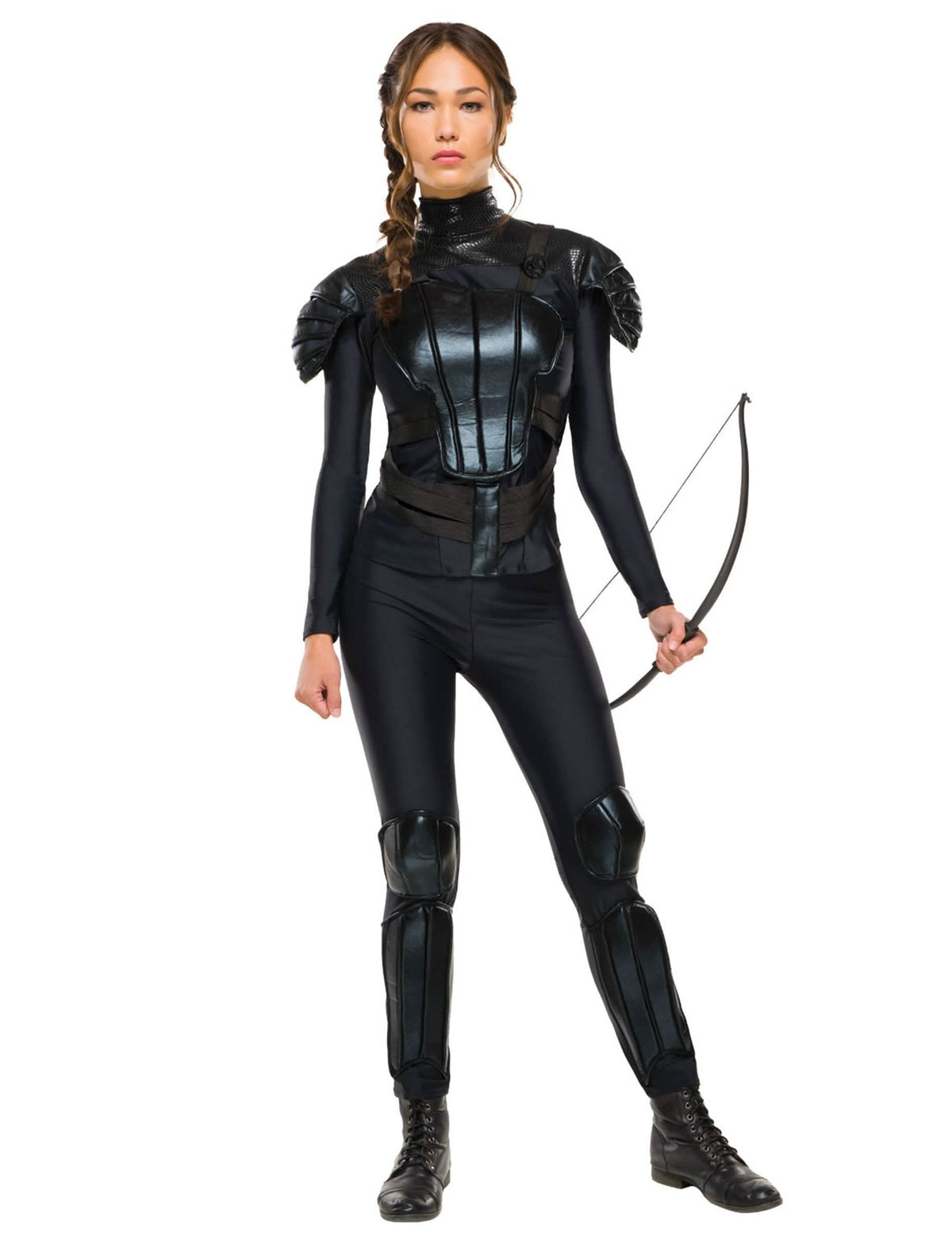 Pobunjenički kostim Katniss Hunger Games™ za žena crna s oklopom i lukom