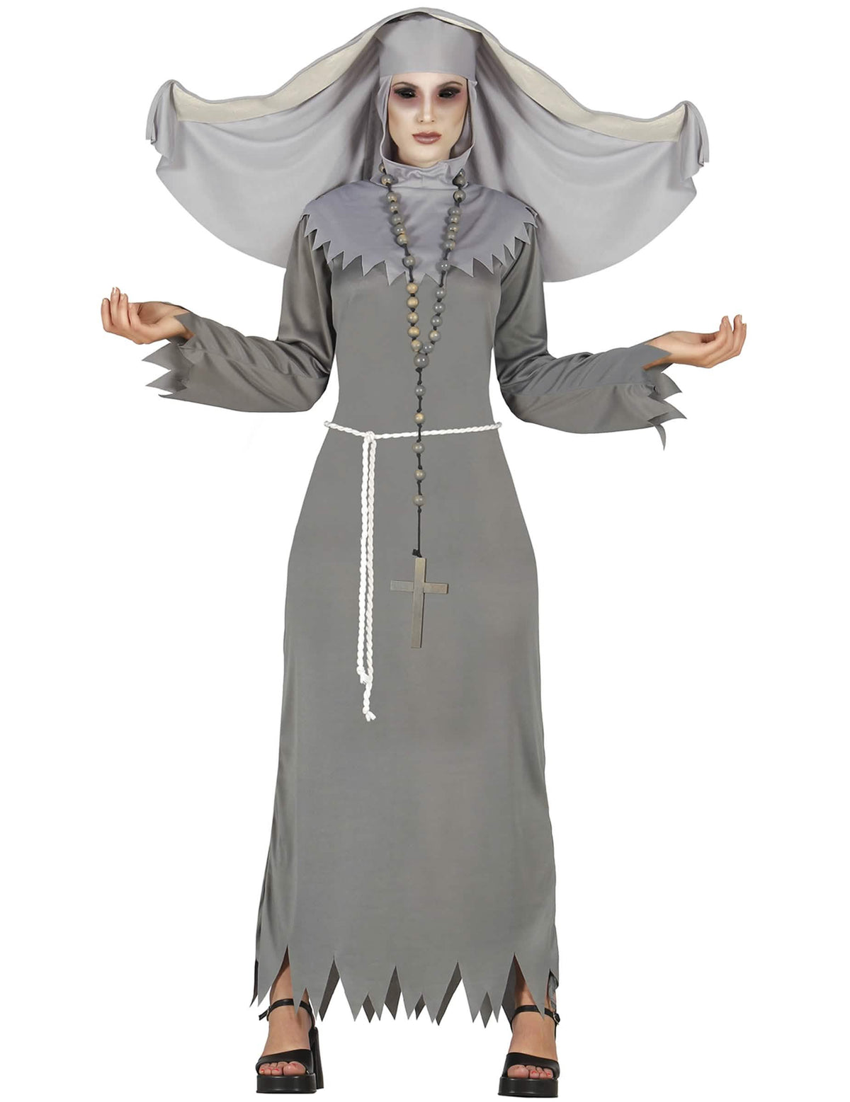 Kostim opsjednute redovnice za ženu sivi halloween