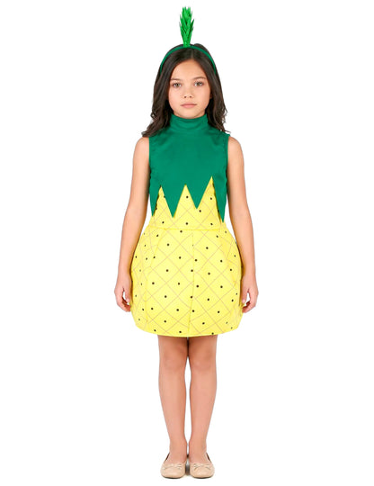 Vue de face du déguisement robe ananas