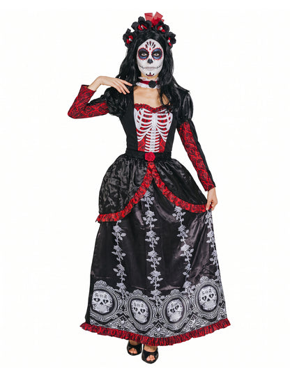 Dia los muertos ženska duga haljina prerušena