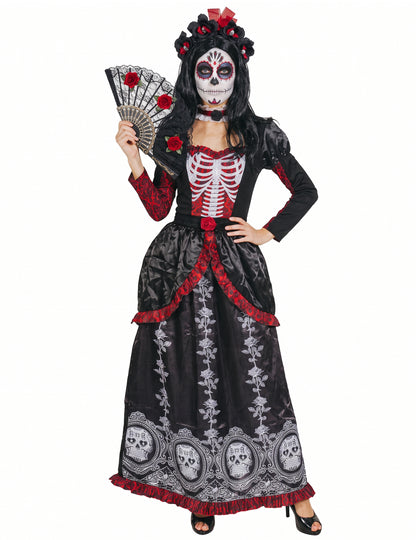 Dia los muertos ženska duga haljina prerušena