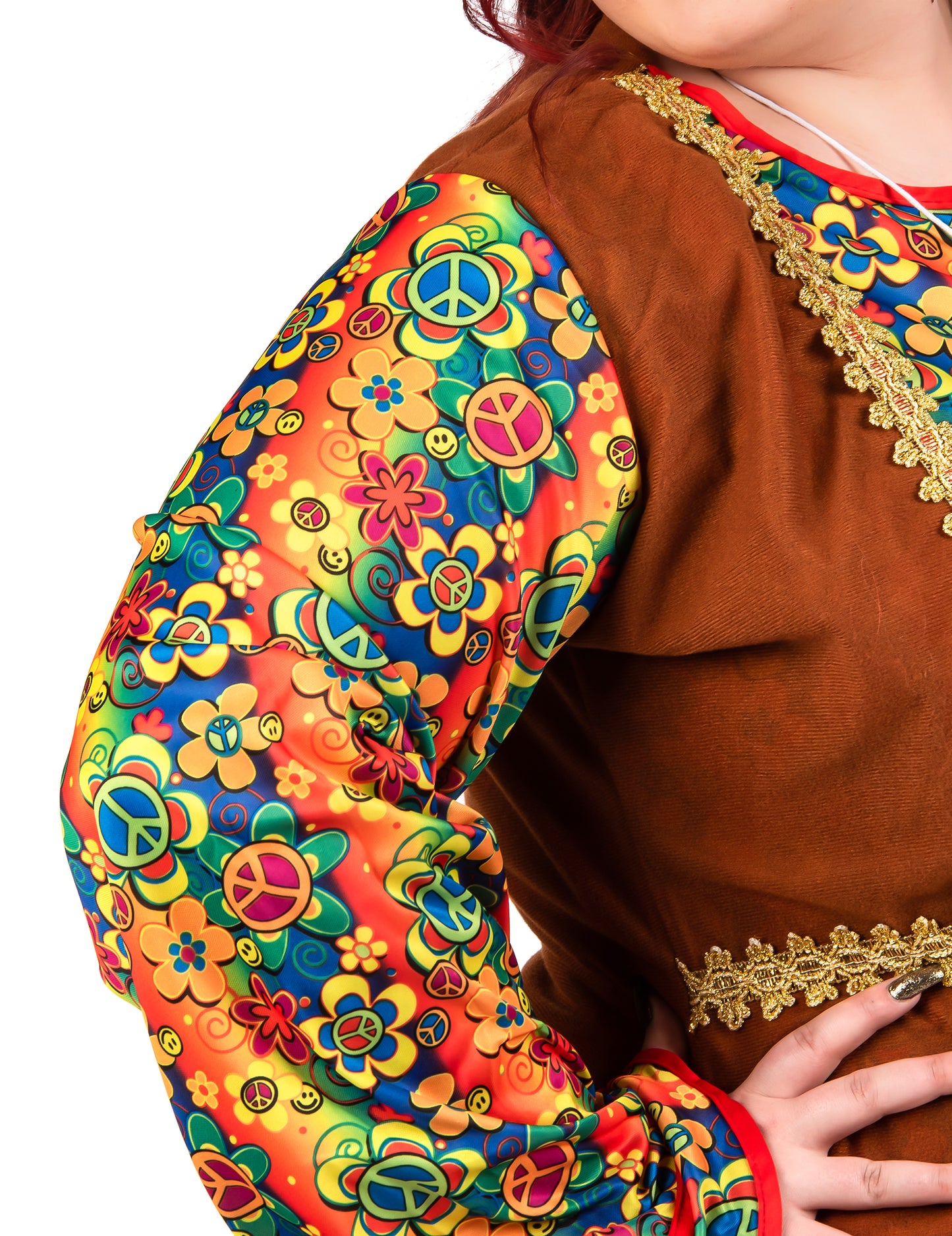 Duga kostim za hipiju s rubovima plus veličine za žene